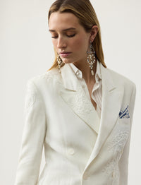 Veste Collen brodée en micro-piqué - Cream