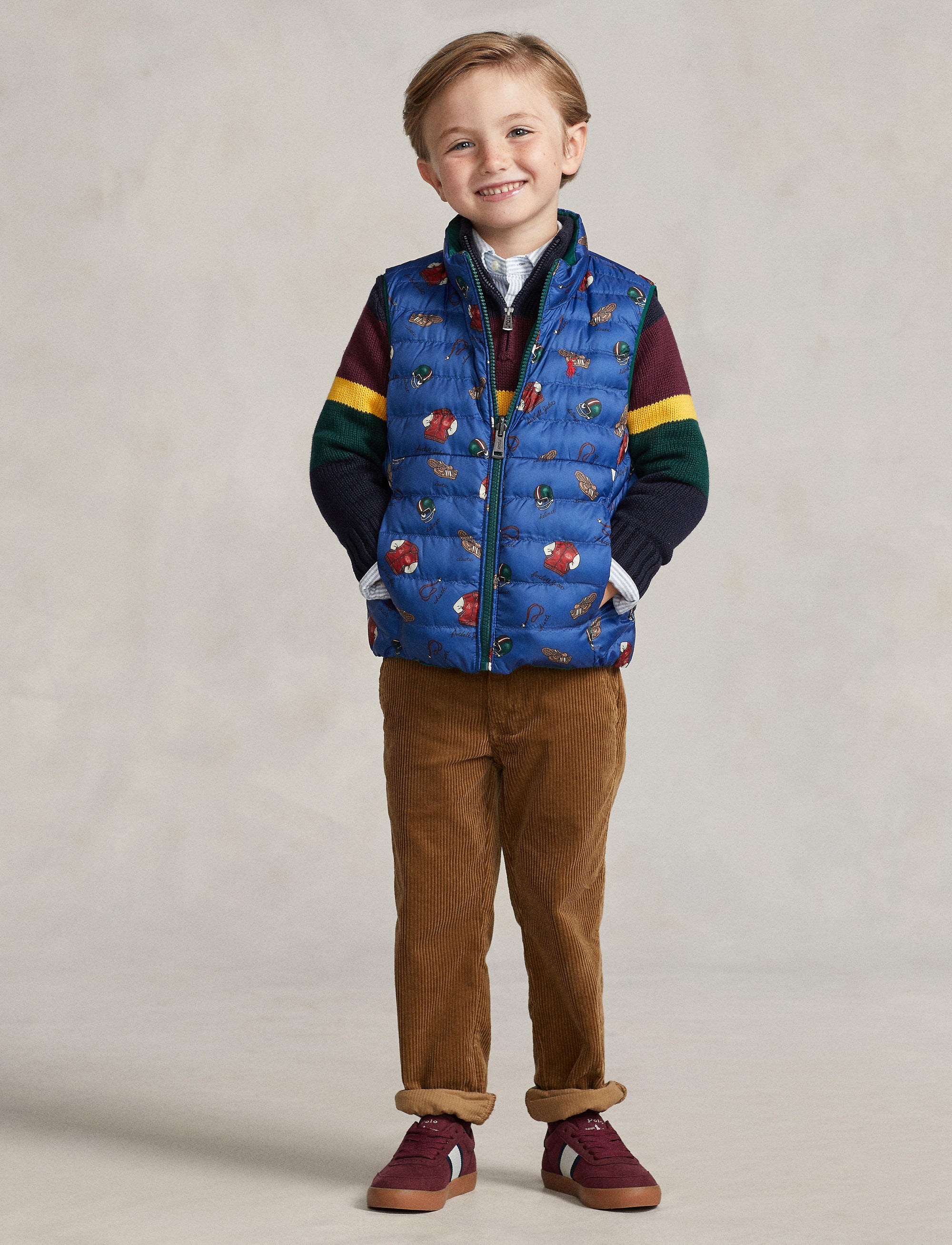 Gilet réversible P-Layer 2 - Tossed Football & Hunter Green