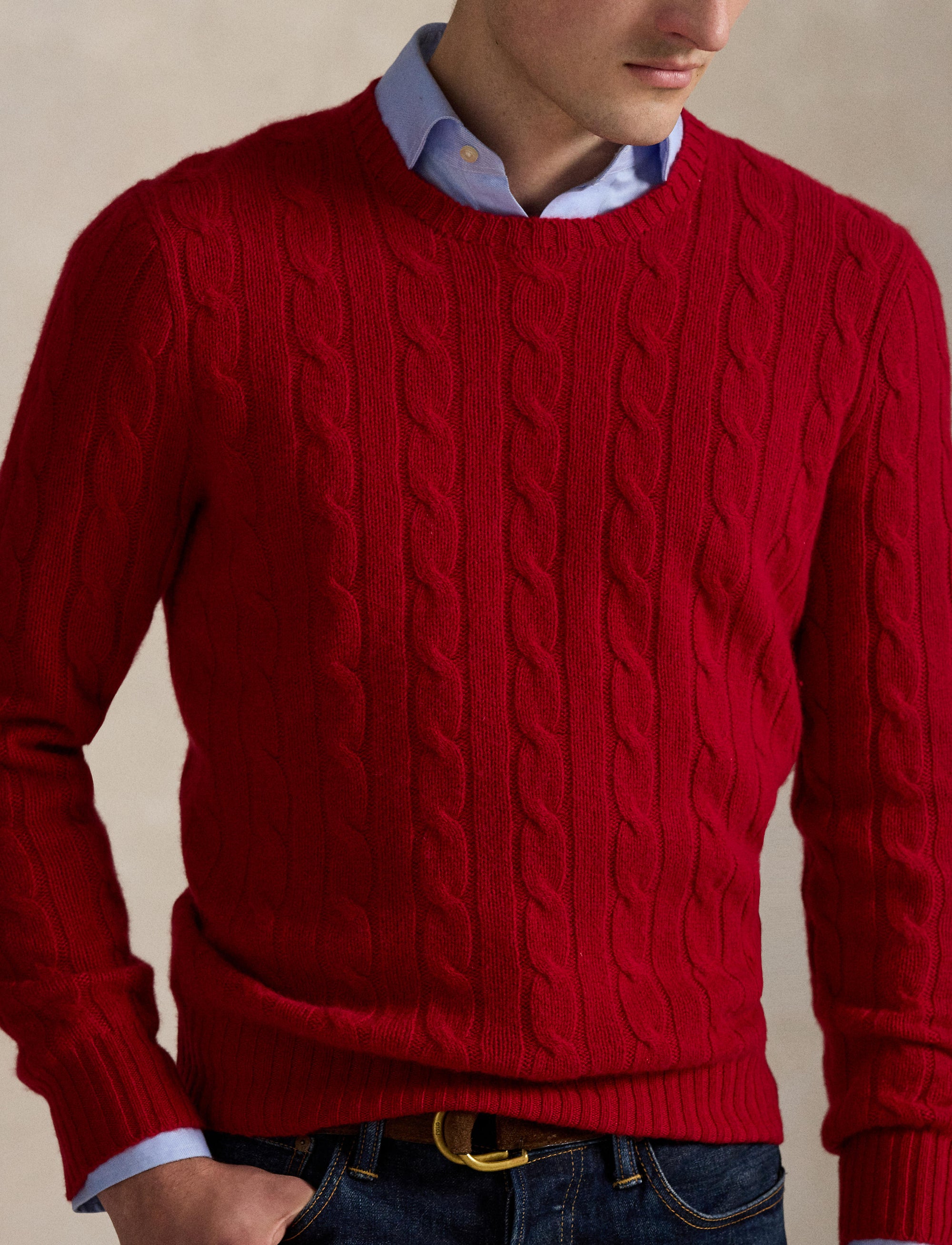 Pull iconique en cachemire torsadé - Park Ave Red