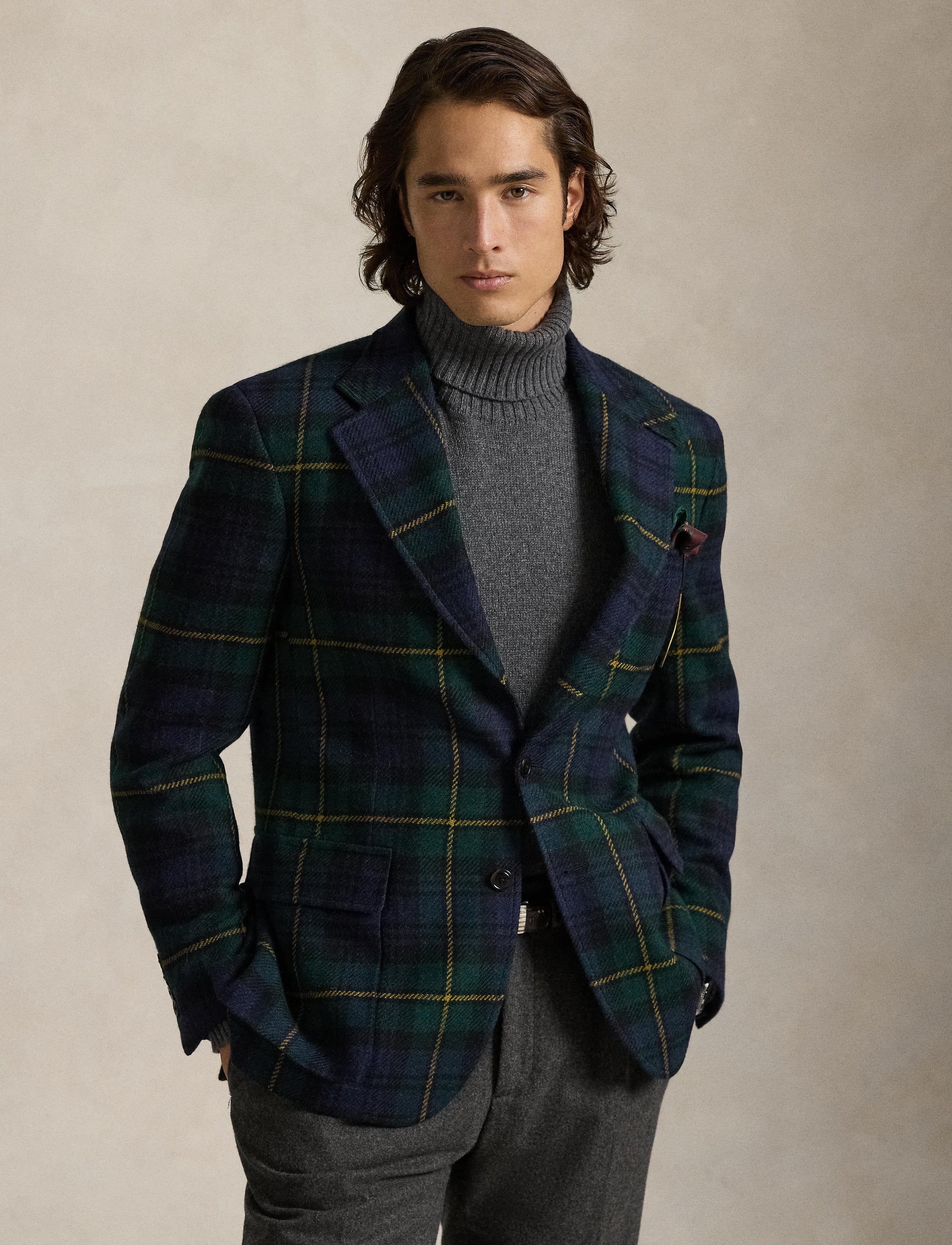 2pcs / NEW // BLACKWATCH YELLOW DECO SPORTCOAT SINGLE BREASTED RL67