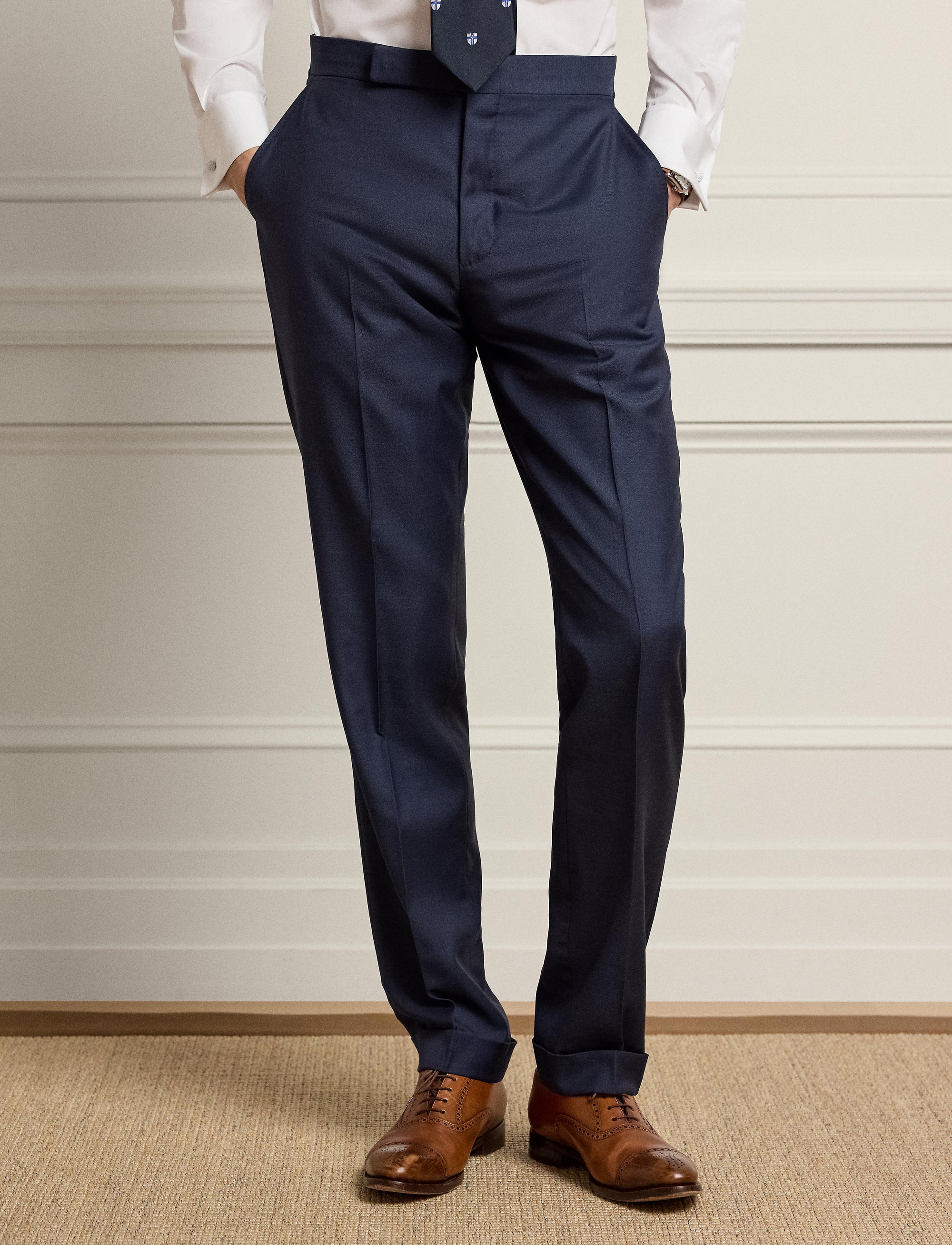 Costume Gregory peau de requin en laine - Navy