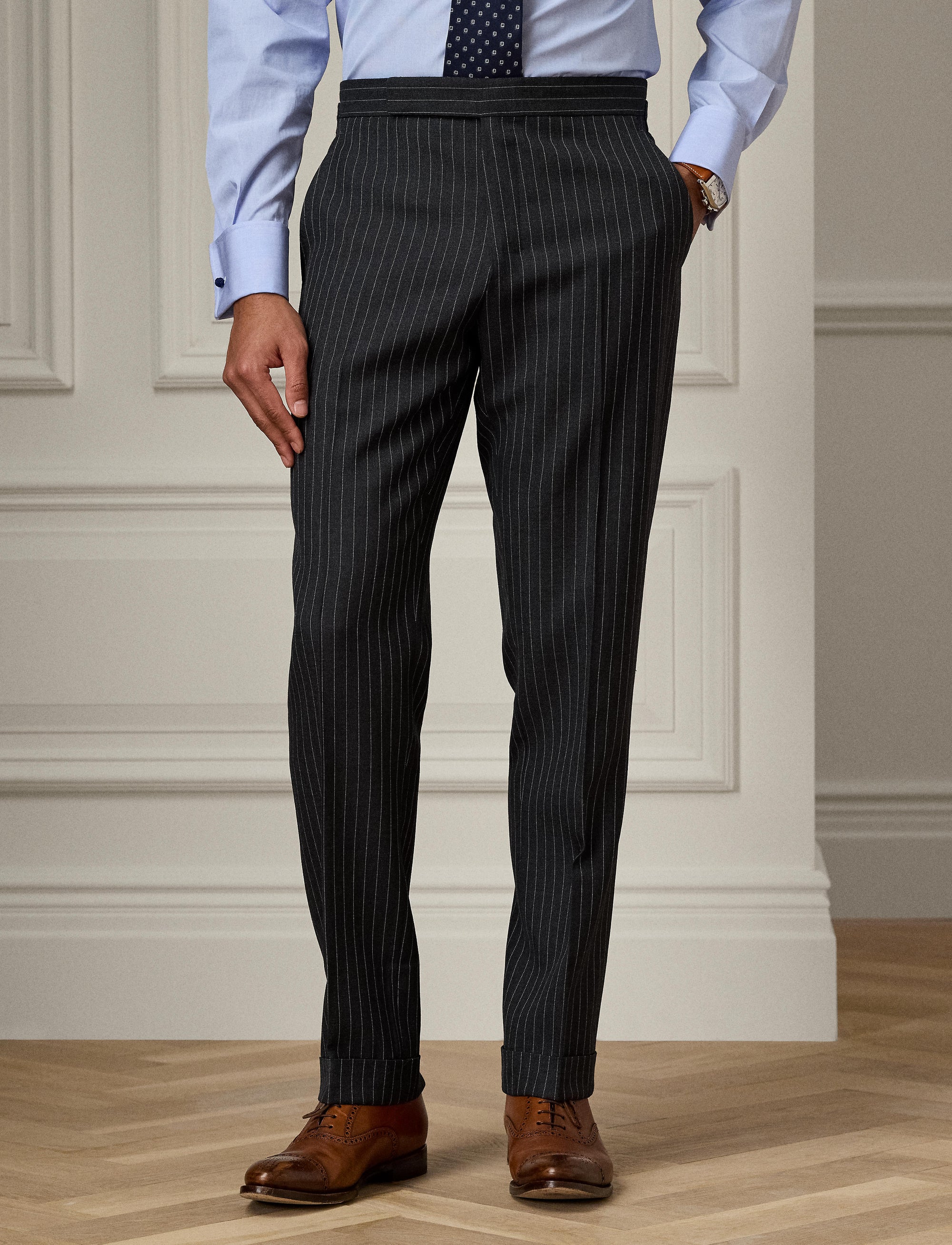 Kent wool suit - Dark Grey & Cream