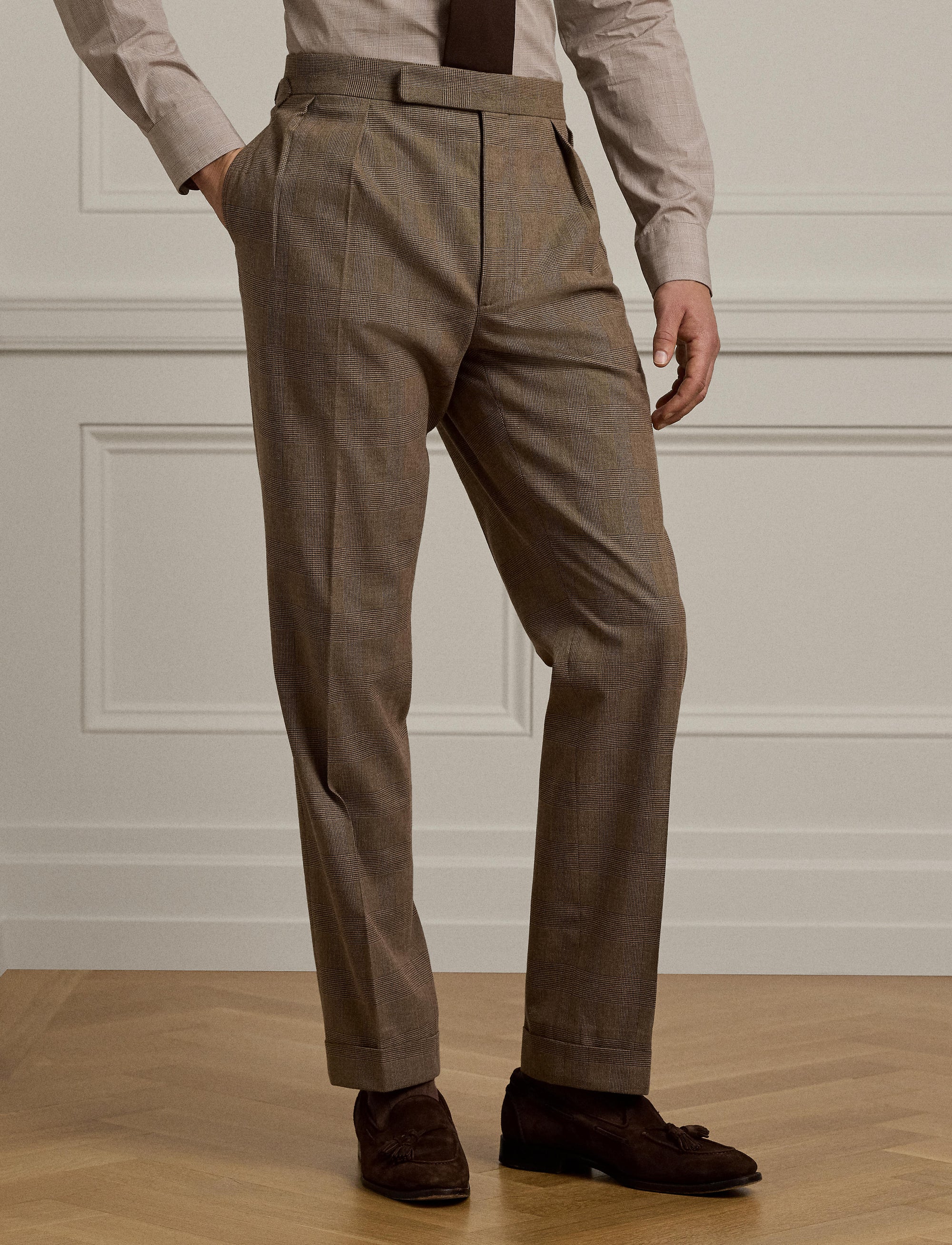 Kent Prince of Wales wool suit - Camel & Brown