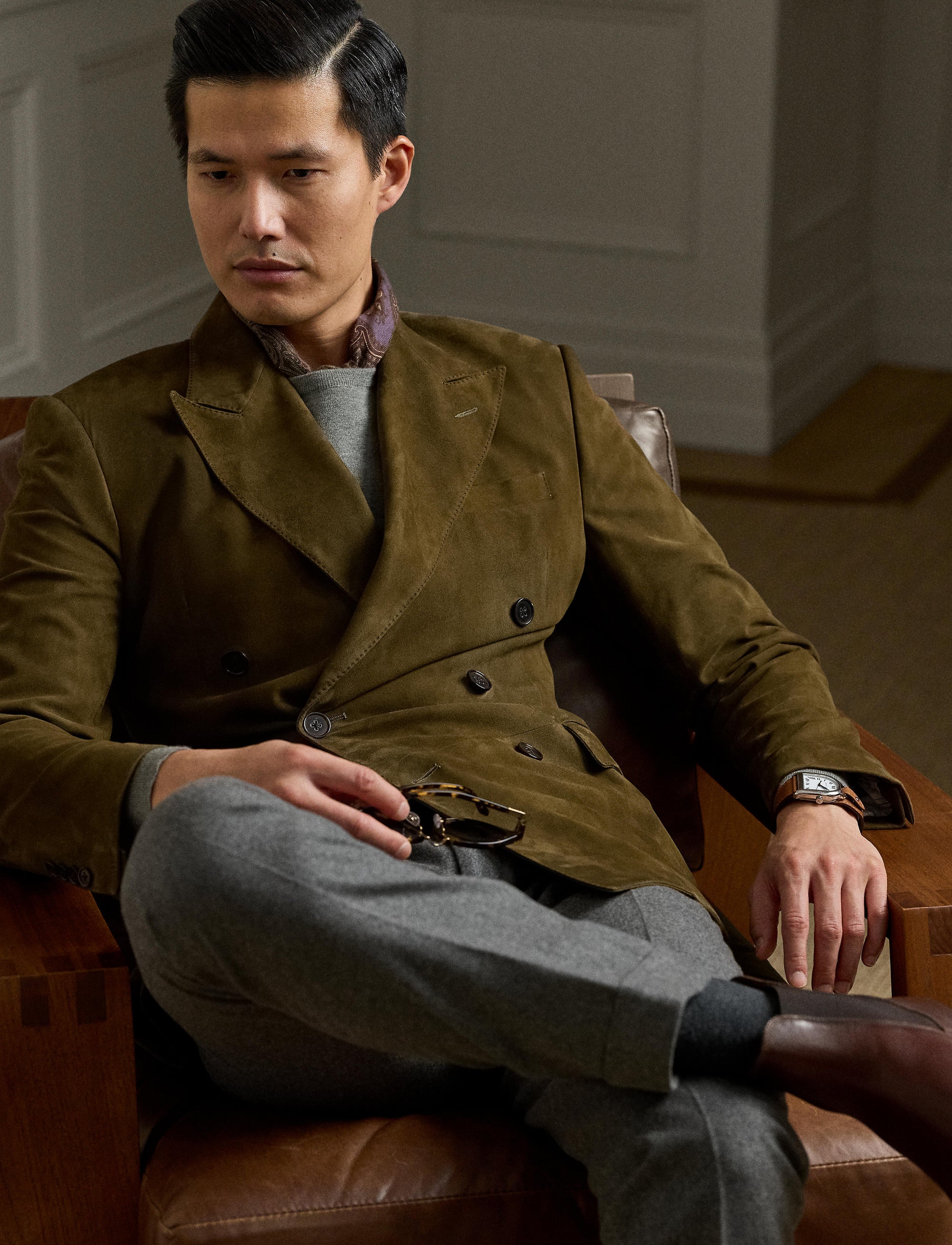Blazer Kent en daim - Thicket Moss