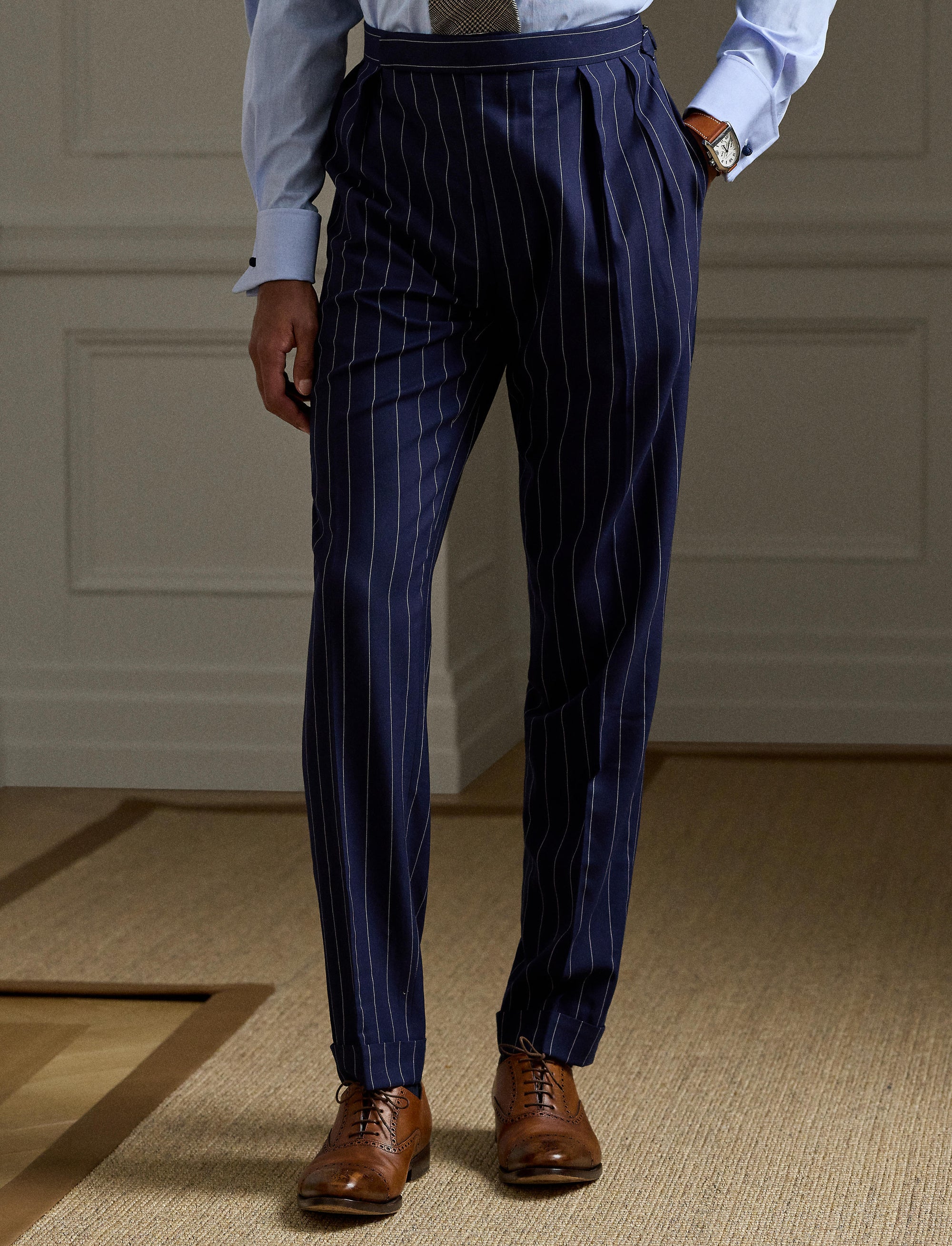 Costume Kent en lin et laine mélangée - Navy & White