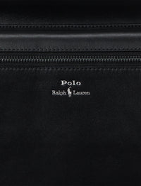 Sac à dos à poche zippée en cuir - Noir