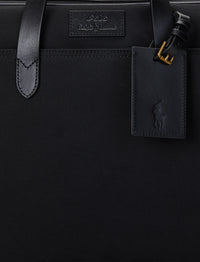 Canvas bag with leather trim - Black & Black