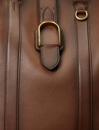 Cabas Welington en cuir tanné - Dark Brown & Chestnut