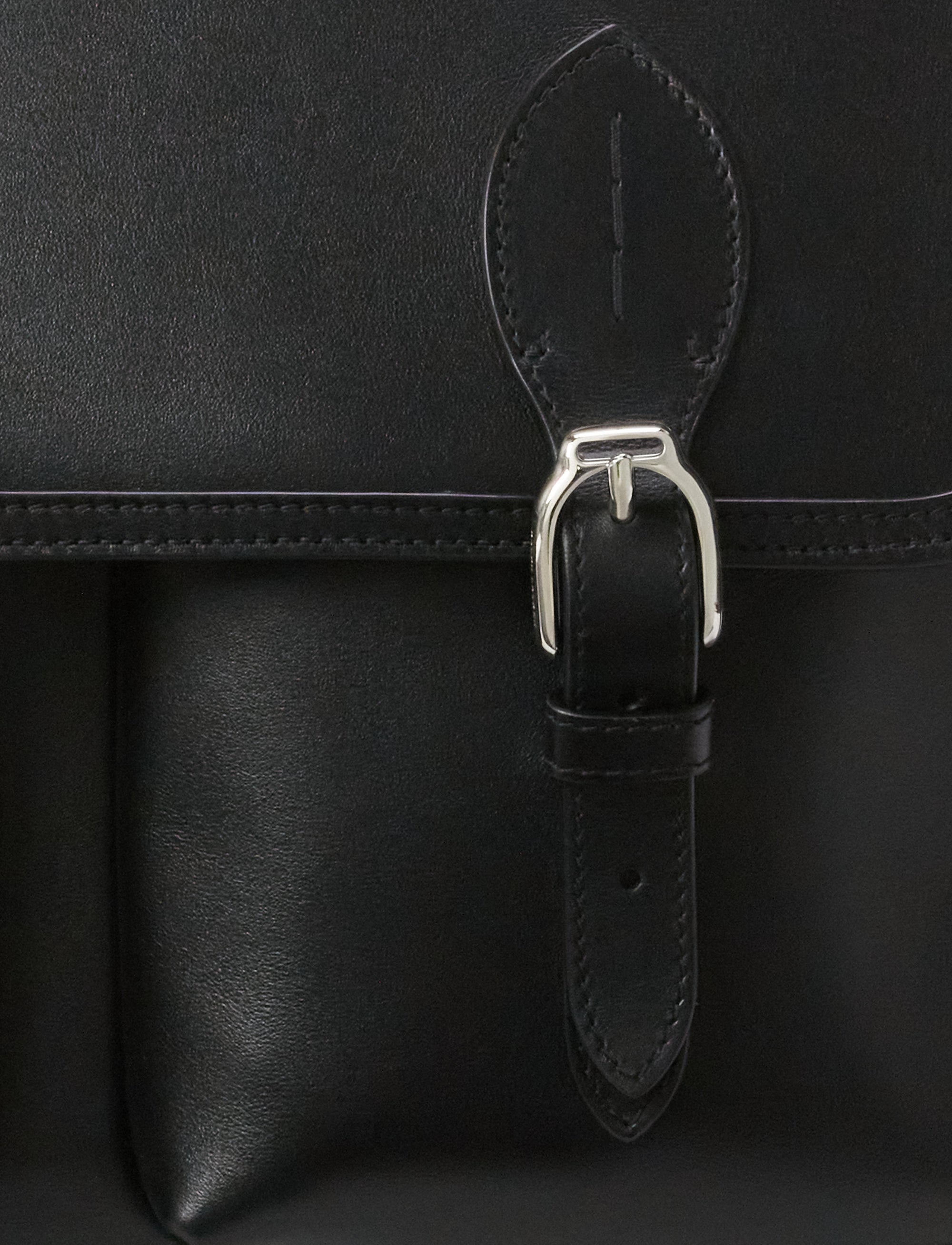 Sac coursier Welington en cuir - Black