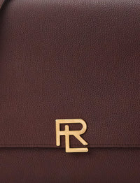 RL messenger bag in chagrin leather - Luggage Brown