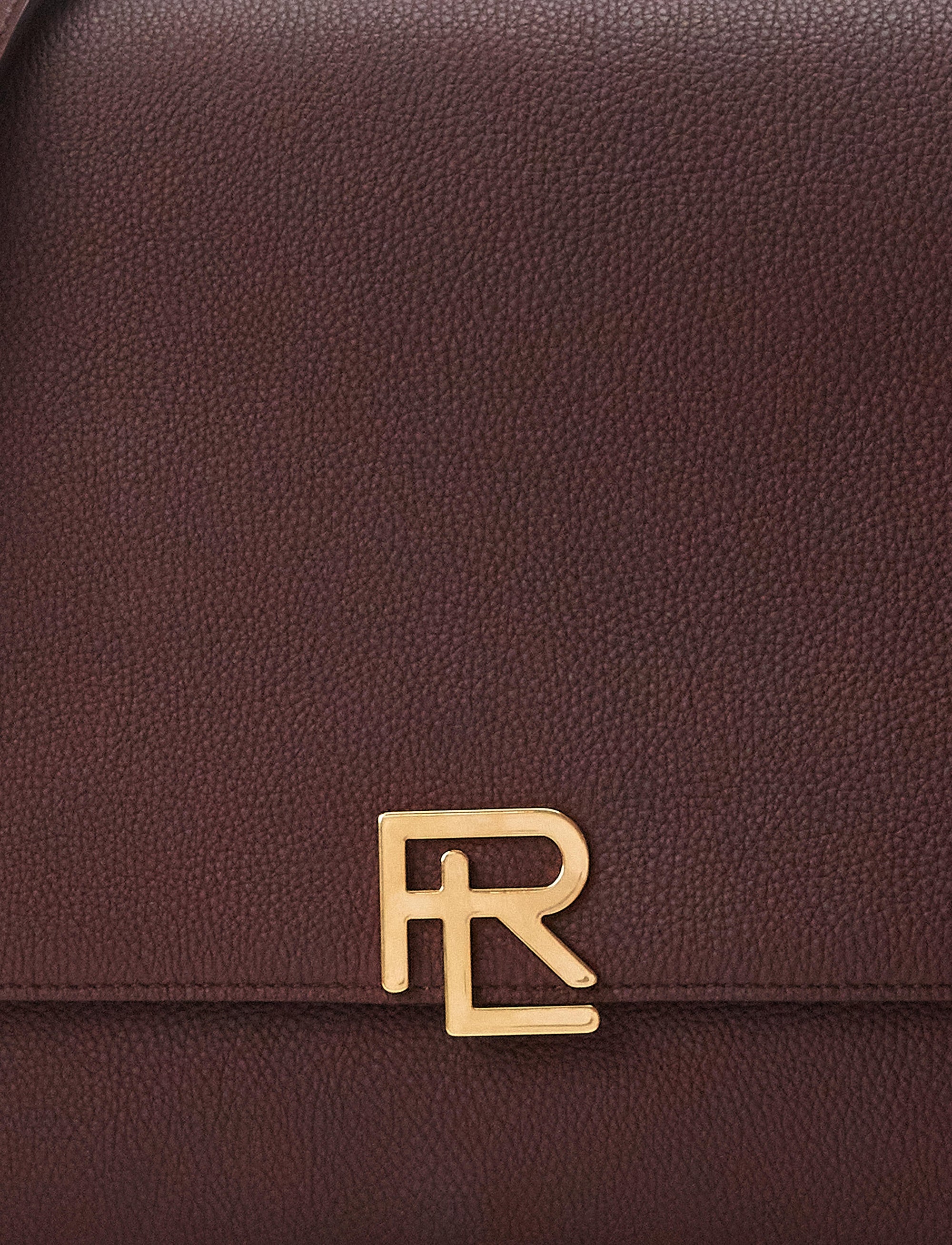 RL messenger bag in chagrin leather - Luggage Brown