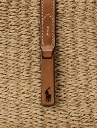 Petit sac Shoulder Polo ID en raphia - Natural & Cuoio