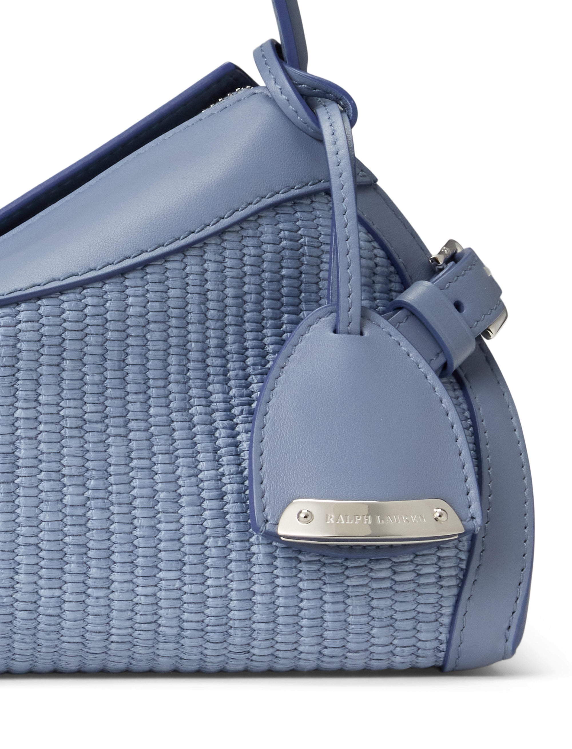 Petit sac porté épaule Ralph raphia - Cornflower