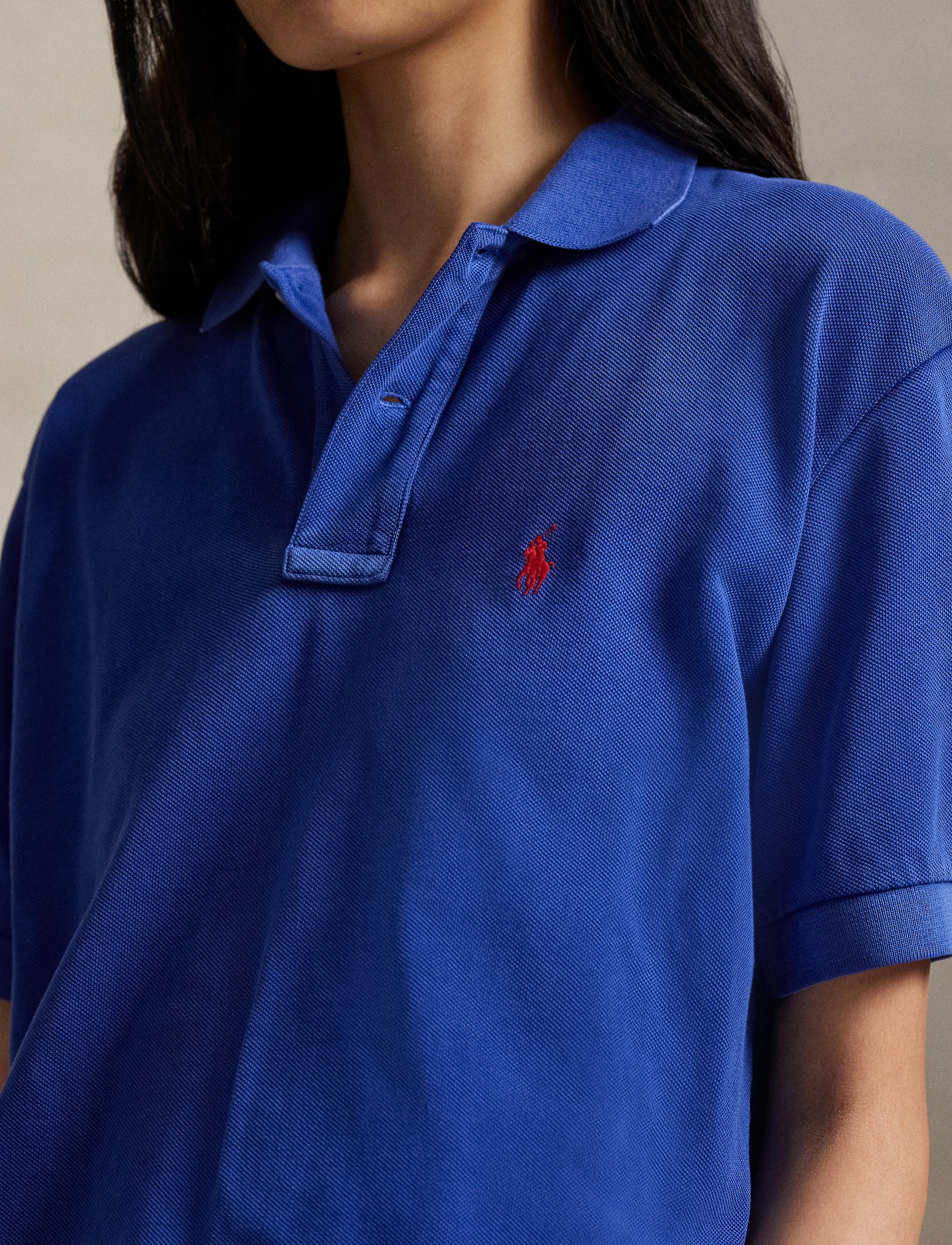 Polo coupe originale en coton piqué - Graphic Royal