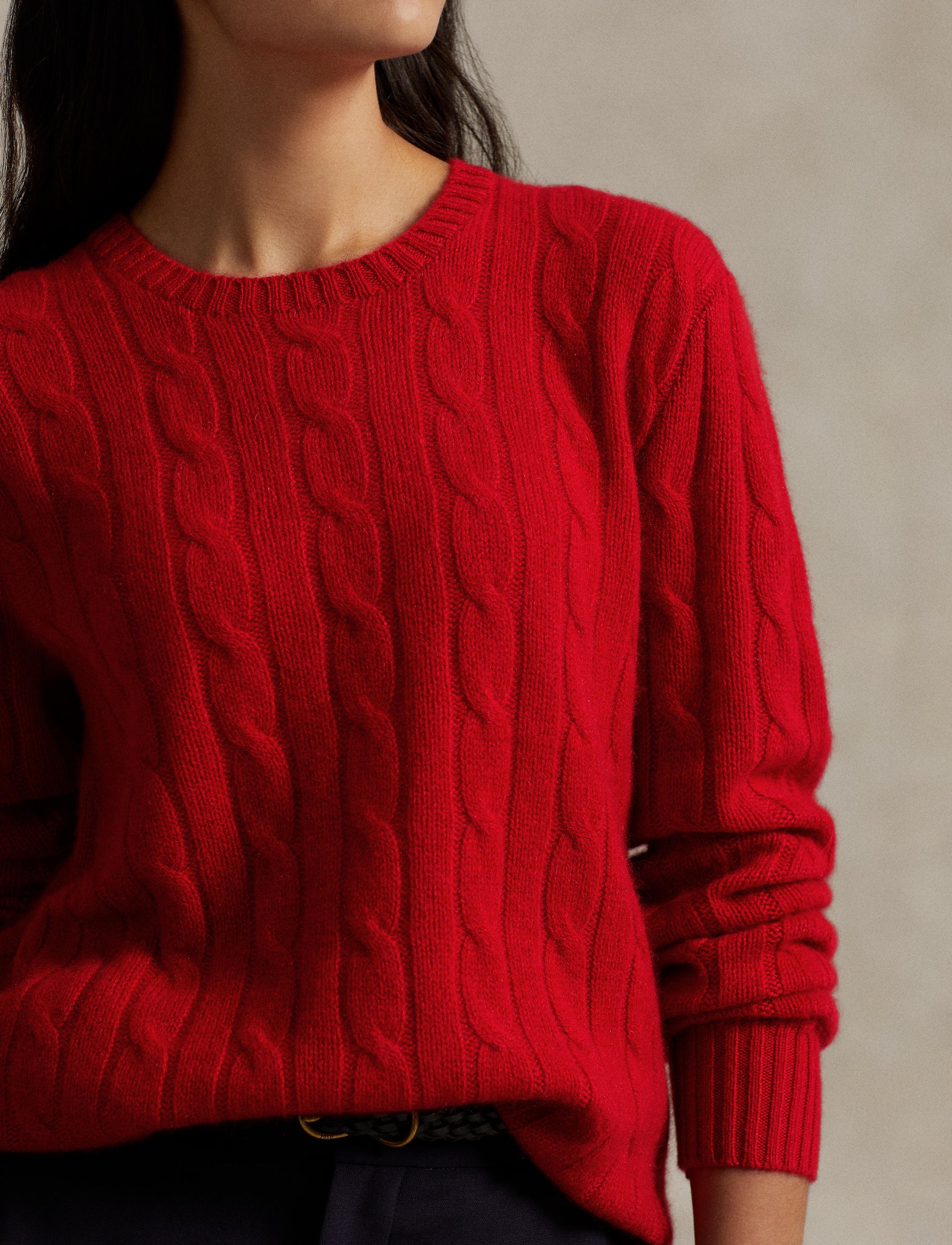 Pull iconique en cachemire torsadé - Park Ave Red