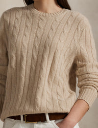 Pull iconique en cachemire torsadé - Natural Cream Heather