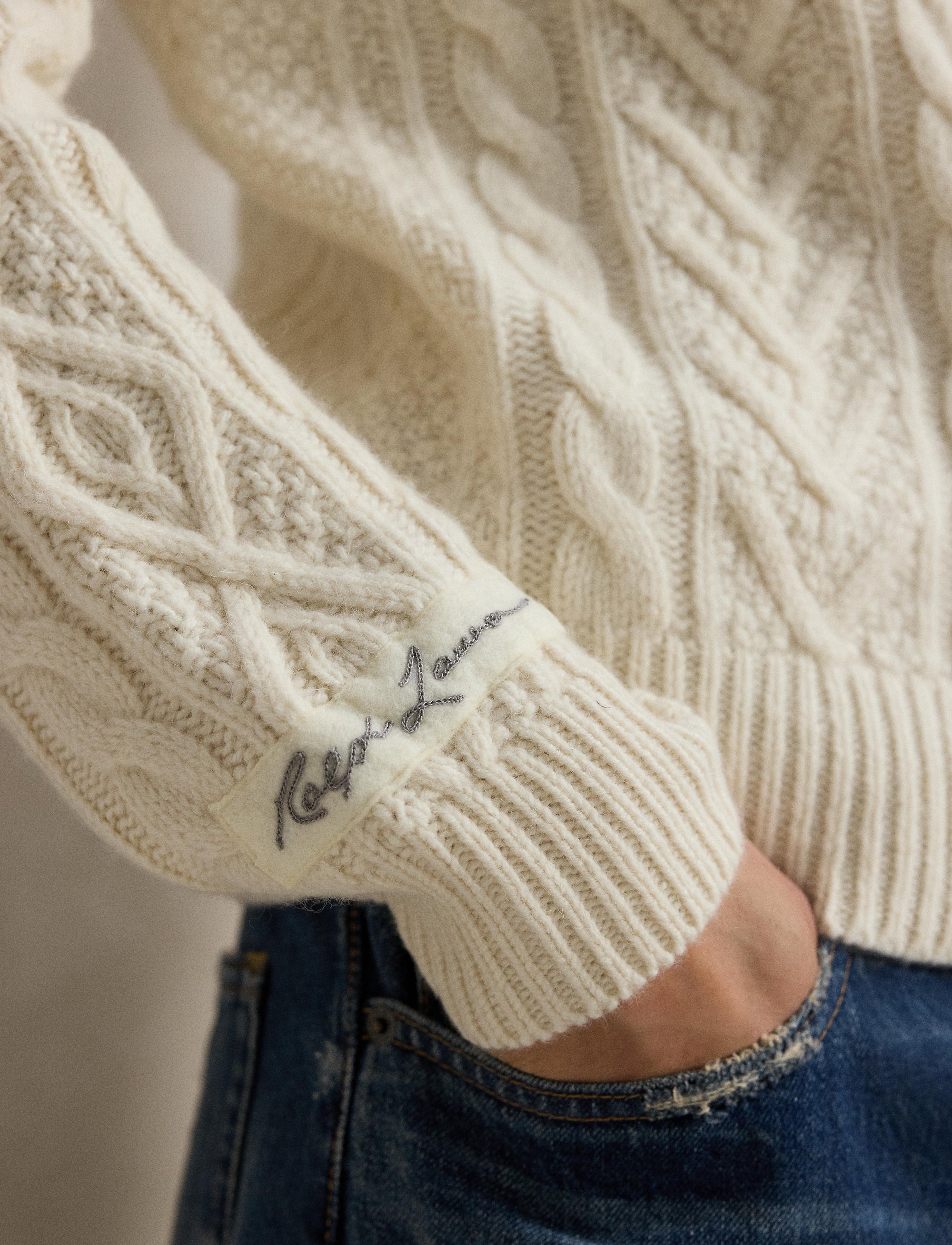 Pull Polo Ralph Lauren Yankees en laine - Cream Combo