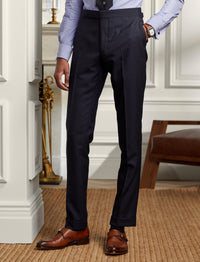 Costume Gregory en sergé de laine - Navy Micro Houndstooth