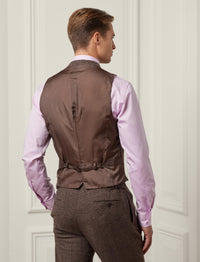 Kent 3-piece suit in wool - Dark Taupe & Multicolour