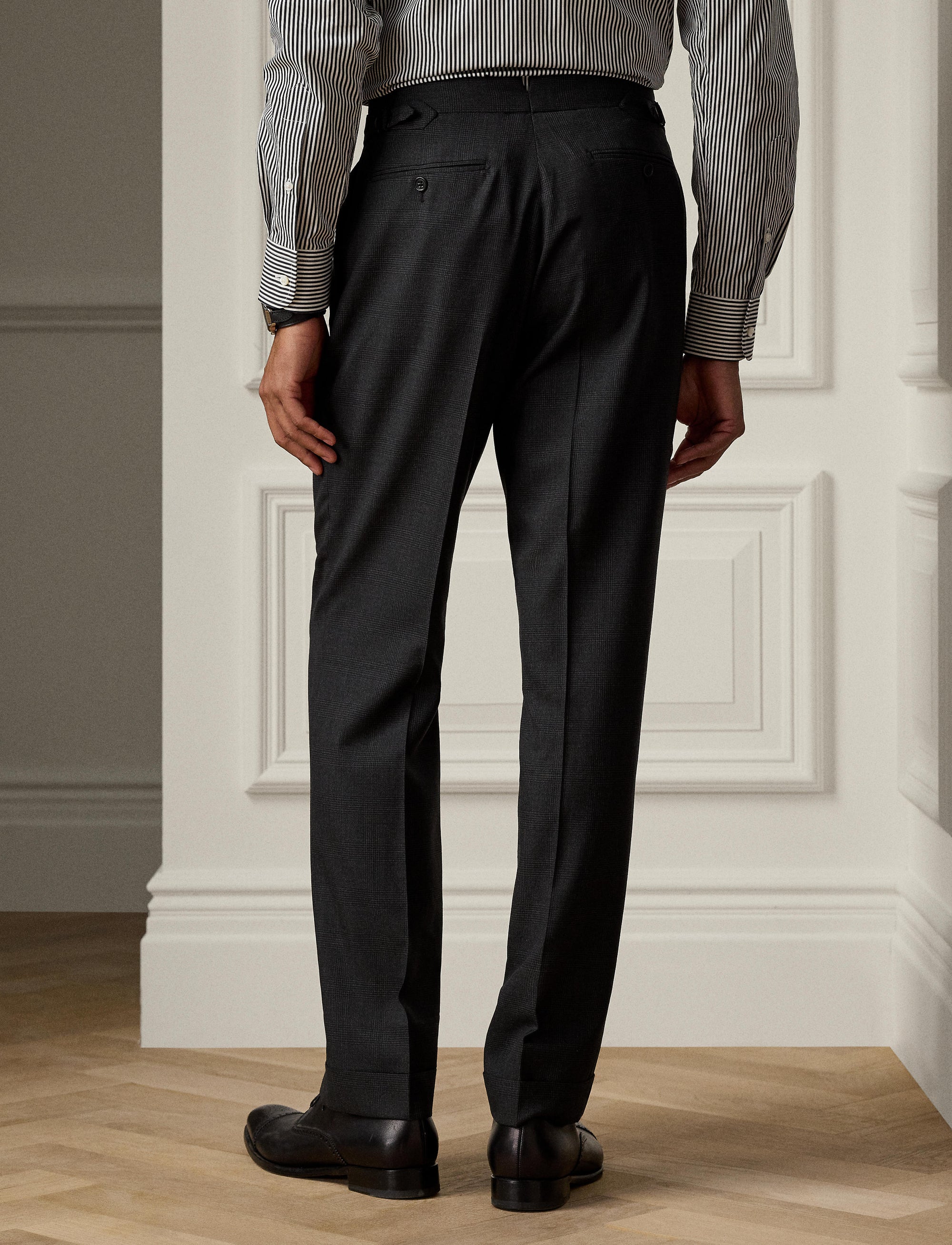 Costume Kent prince-de-galles en laine - Charcoal & Dark Grey