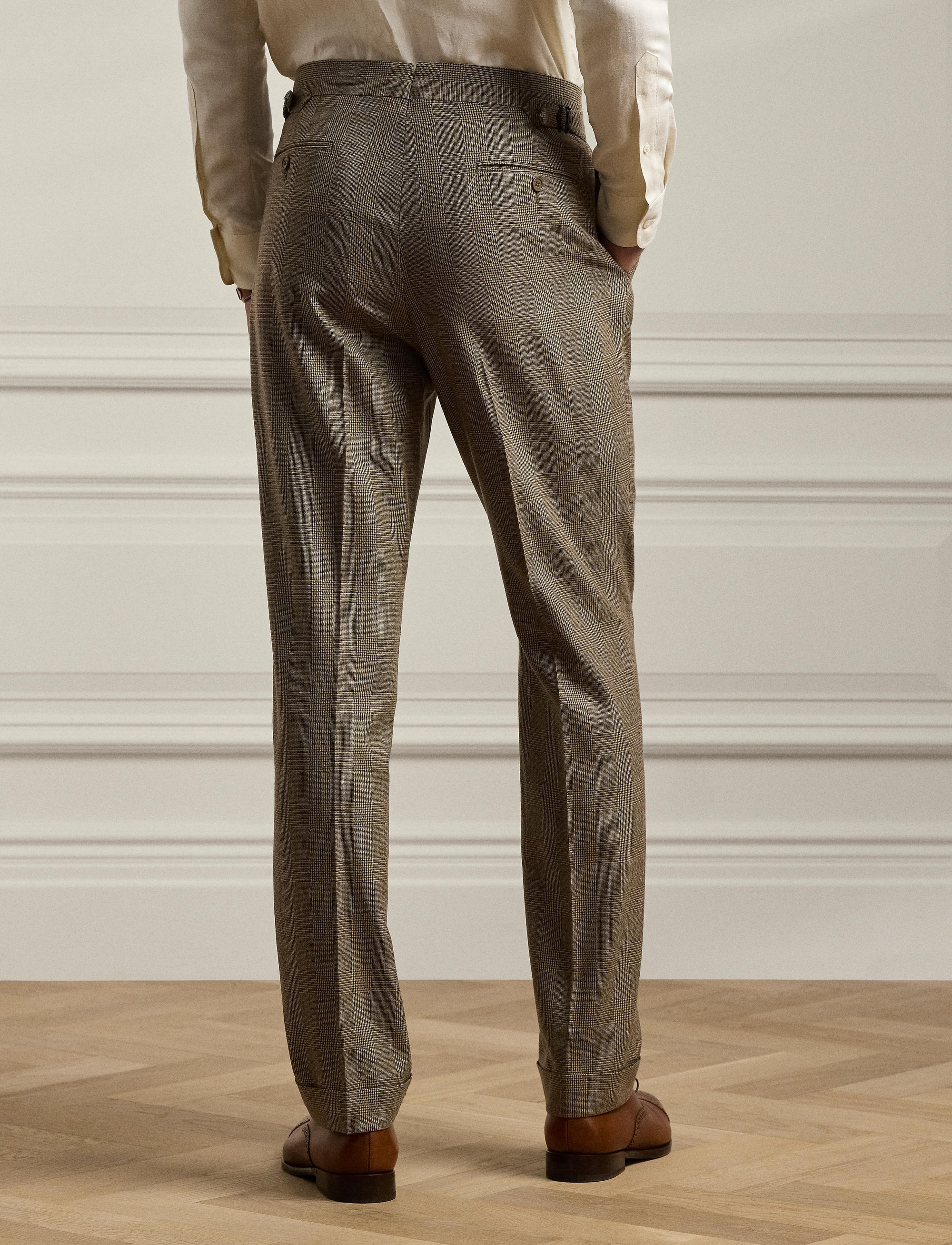 Costume Kent prince-de-galles en laine - Tan, Brown With Purple Deco