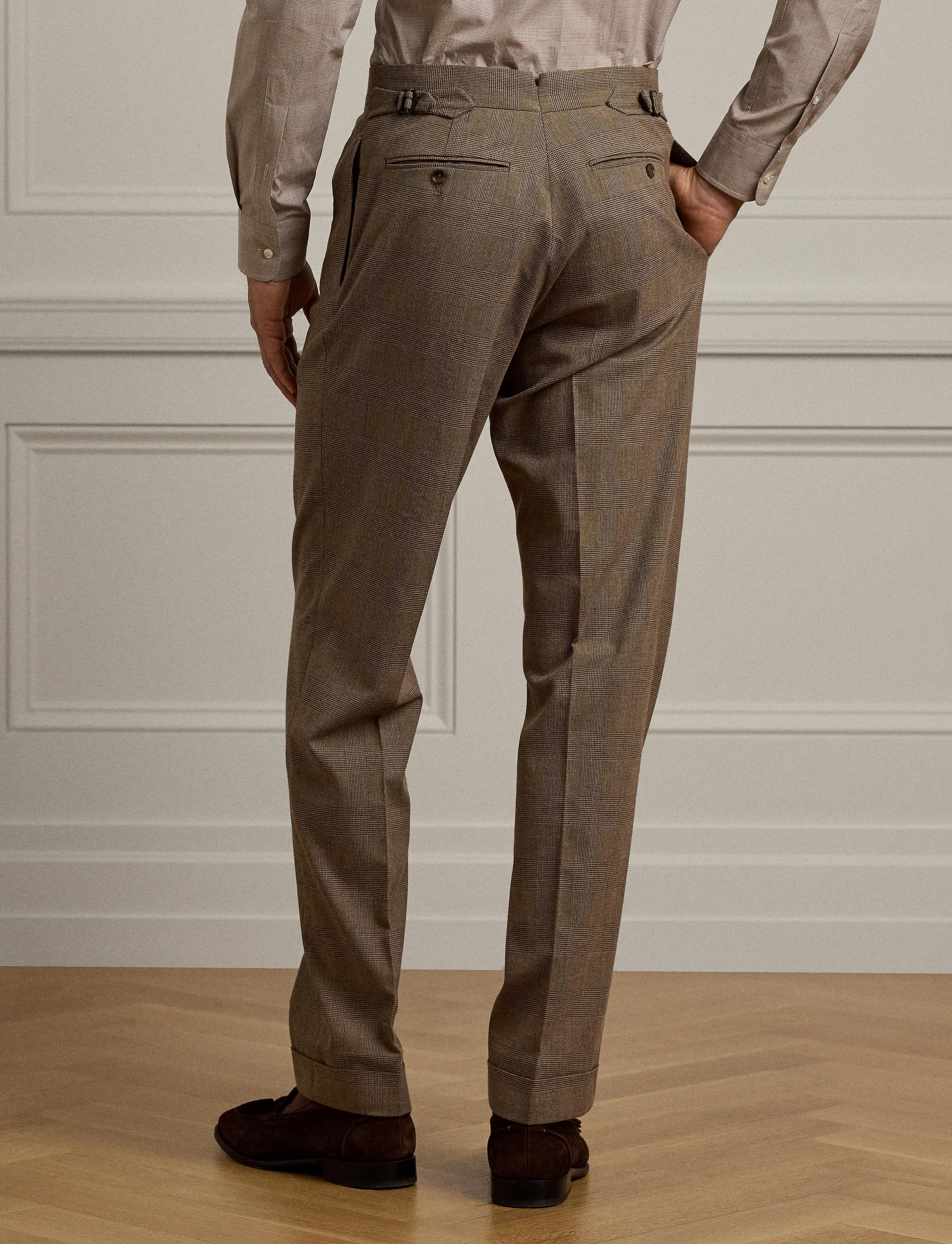 Kent Prince of Wales wool suit - Camel & Brown