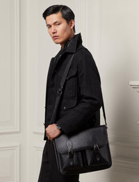 Sac coursier Welington en cuir - Black