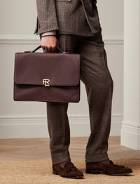 Porte-documents RL en cuir - Dark Luggage Brown