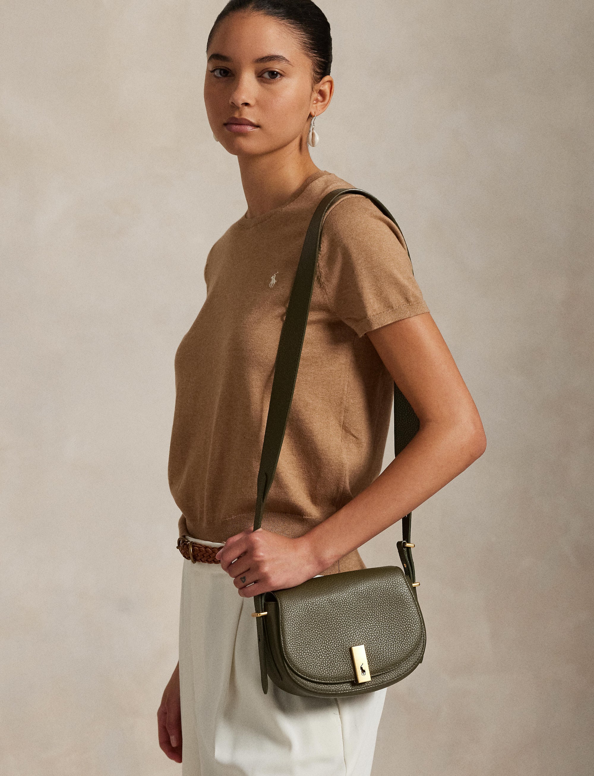 Mini-sac Saddle Polo ID en cuir - Hunting Olive