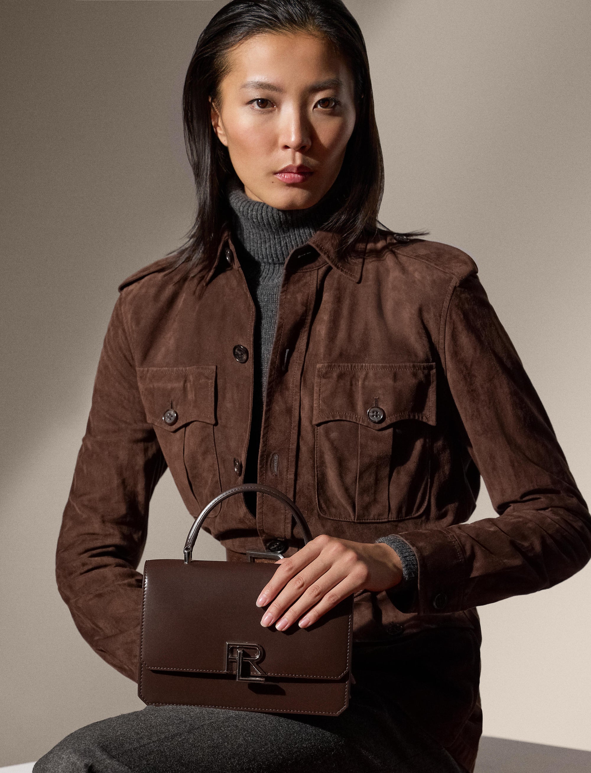 Sac porté main RL 888 en cuir - Mocha