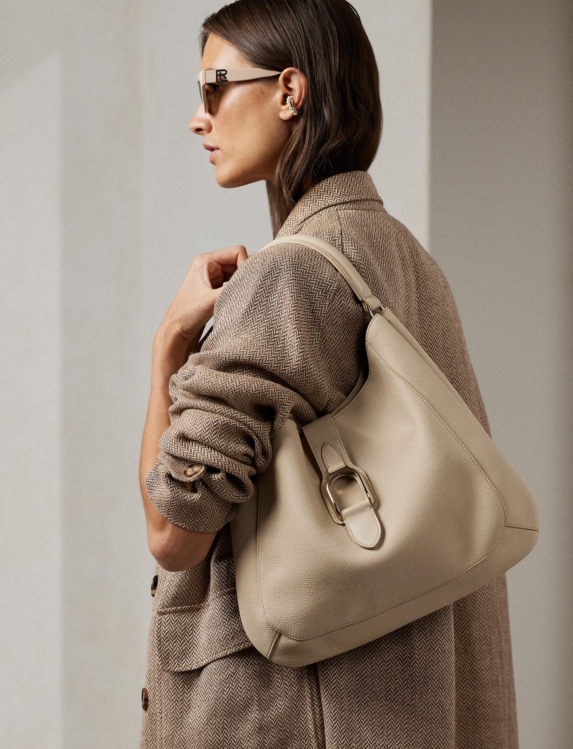Sac porté épaule Welington en cuir - Fawn