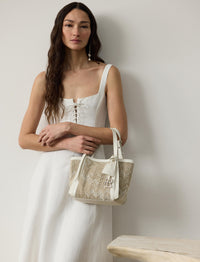 5pcs / NEW // LIGHT SAND/LUX CREAM TOTE SMALL SM 888 TOTE