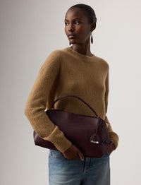 Sac porté épaule Ralph en cuir - Burgundy
