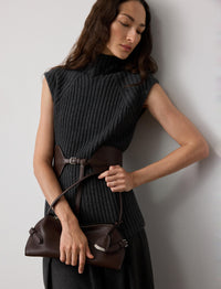 Le petit sac porté épaule Ralph en cuir - Mocha