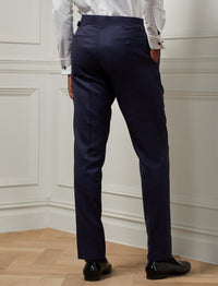 Smoking Gregory revers pointe en gabardine de laine - Navy