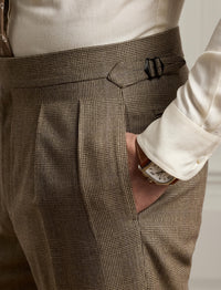 Costume Kent prince-de-galles en laine - Tan, Brown With Purple Deco