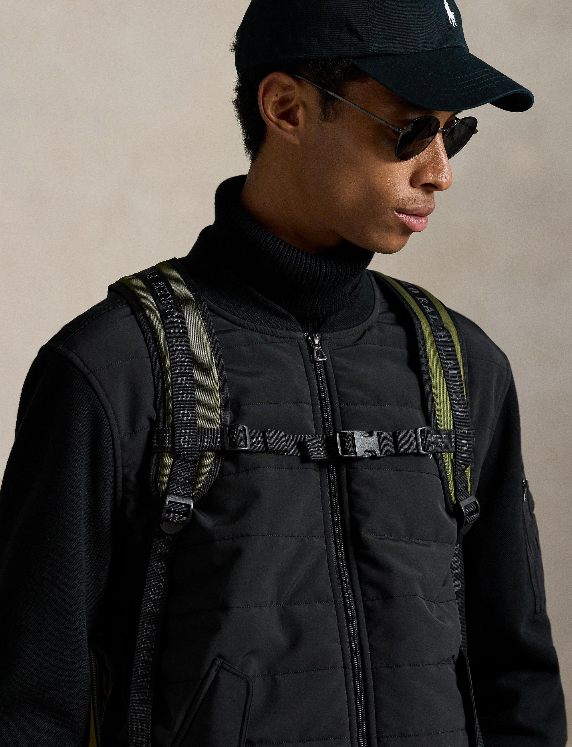 Tone-on-tone logo backpack - Olive