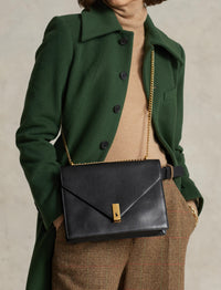 Pochette Polo ID en cuir à chaîne - Black