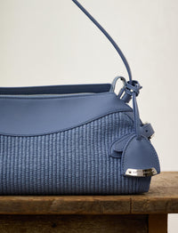 Petit sac porté épaule Ralph raphia - Cornflower