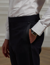Smoking Gregory revers crantés en laine - Navy