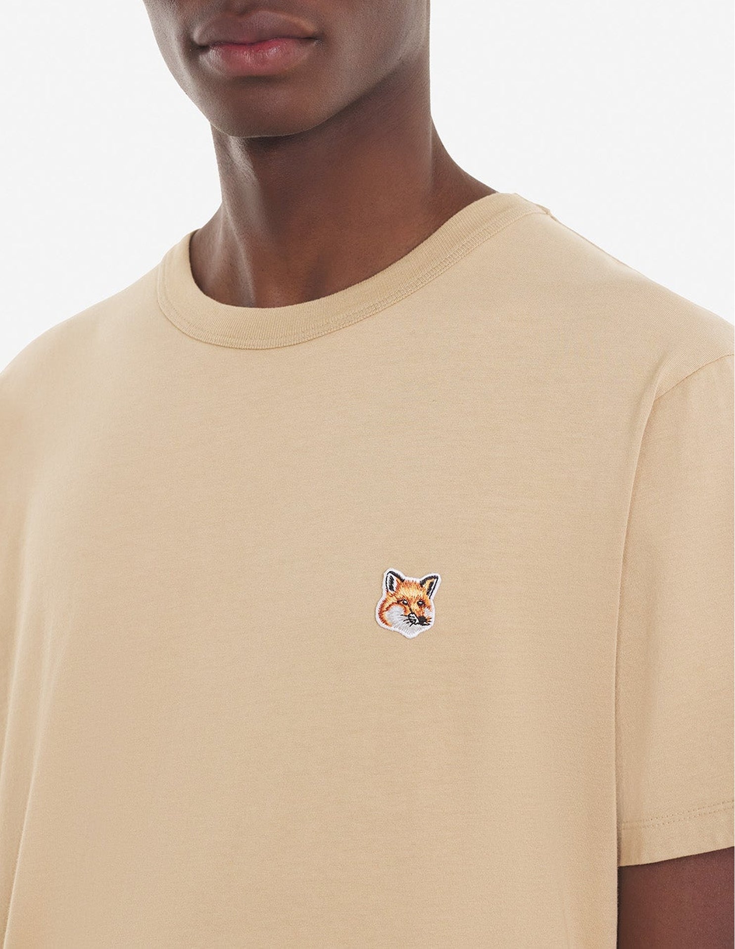 Short-sleeved round-neck T-shirt - Beige