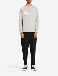 Long-sleeved raglan sweatshirt with round neck - Grey Melange