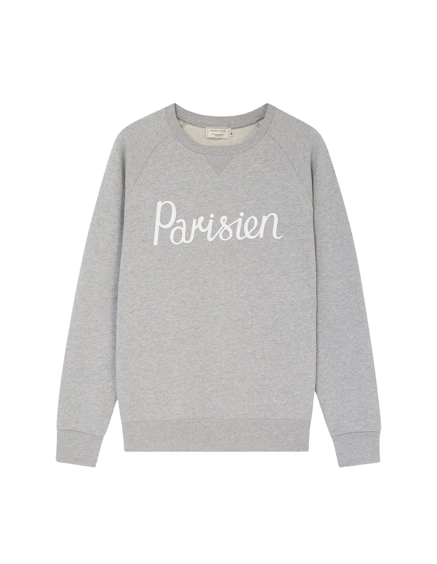 Long-sleeved raglan sweatshirt with round neck - Grey Melange