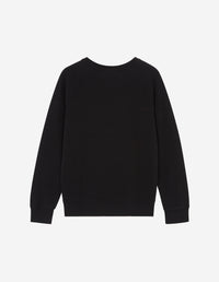 Sweatshirt à col arrondi et manches longues raglan - Black