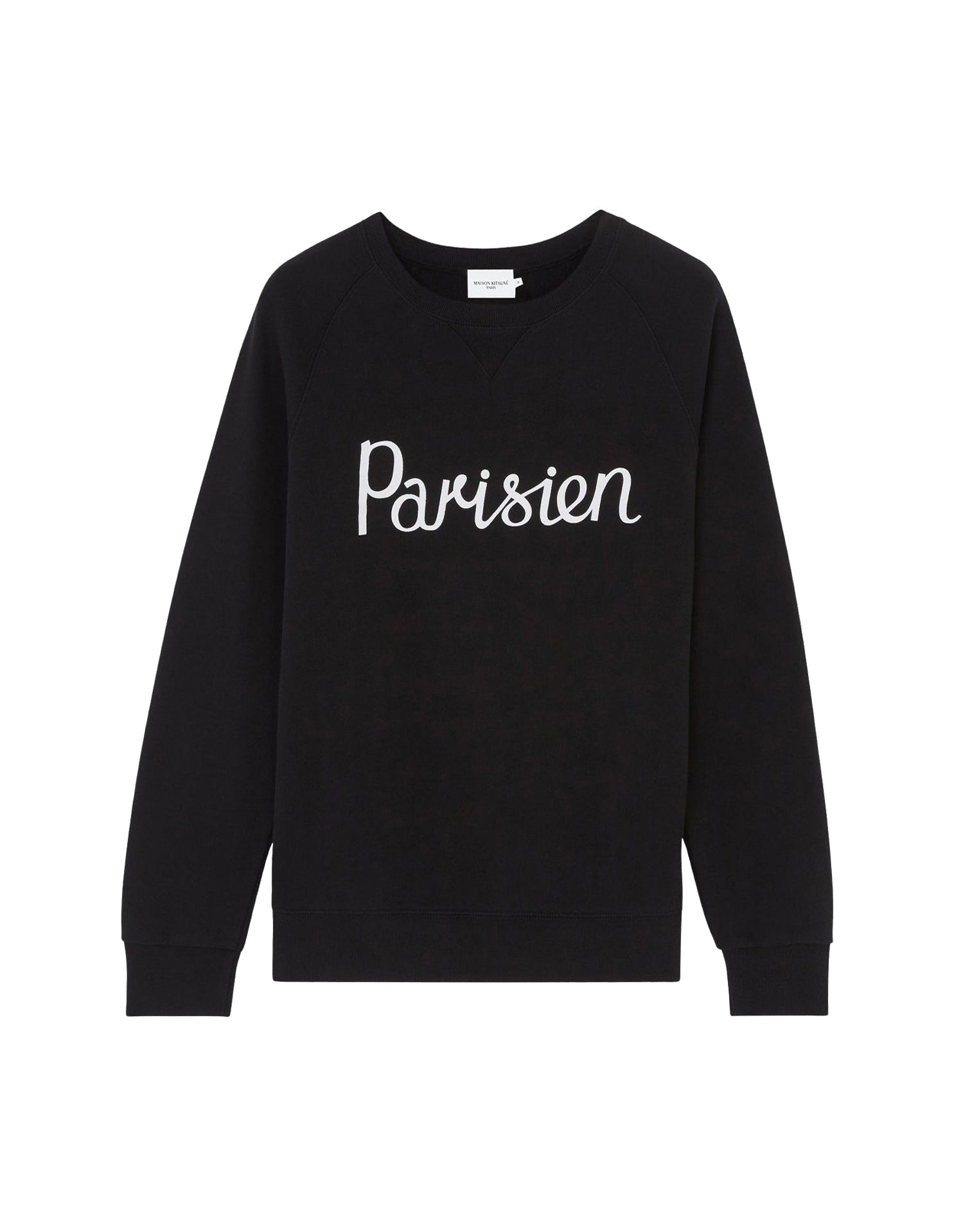 Long-sleeved raglan sweatshirt with round neck - Black