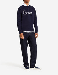 Round-neck long-sleeved raglan sweatshirt - Navy