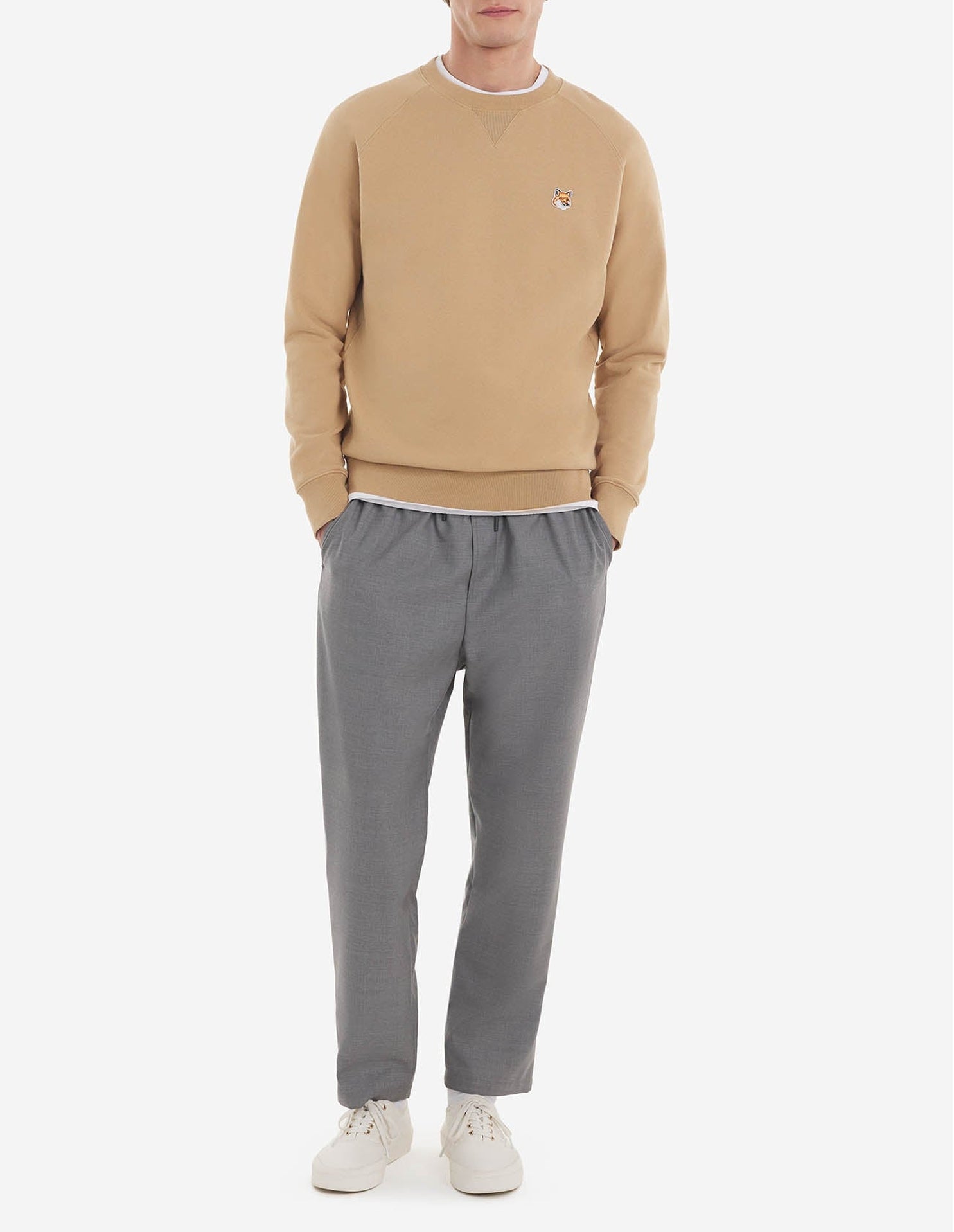 Fox Head embroidered sweatshirt - Beige