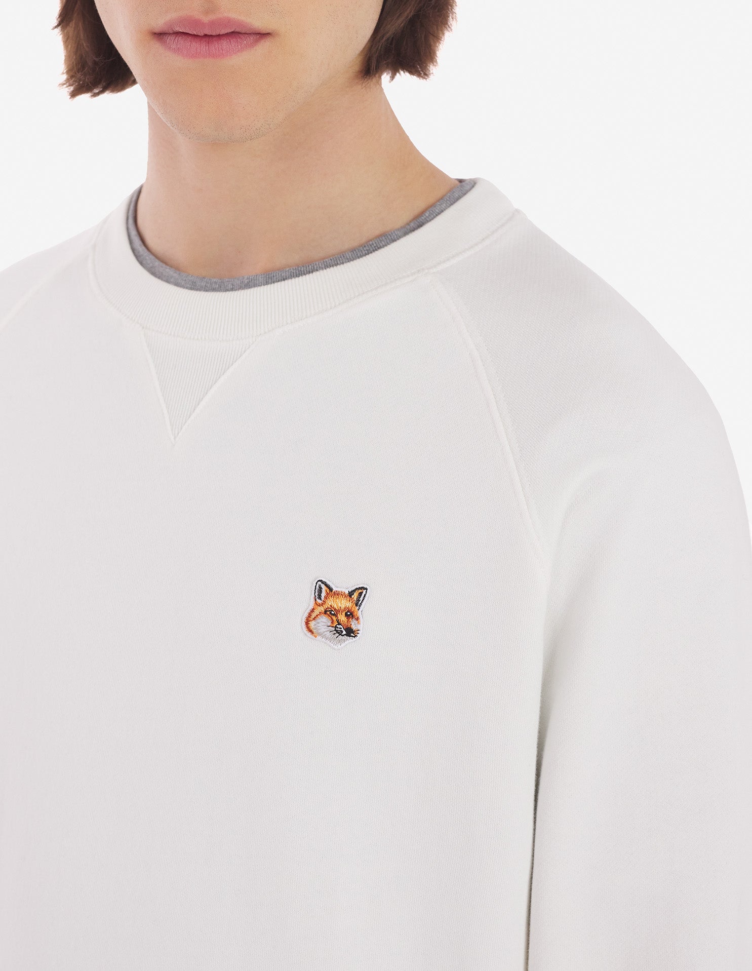 Fox Head embroidered sweatshirt - Ecru