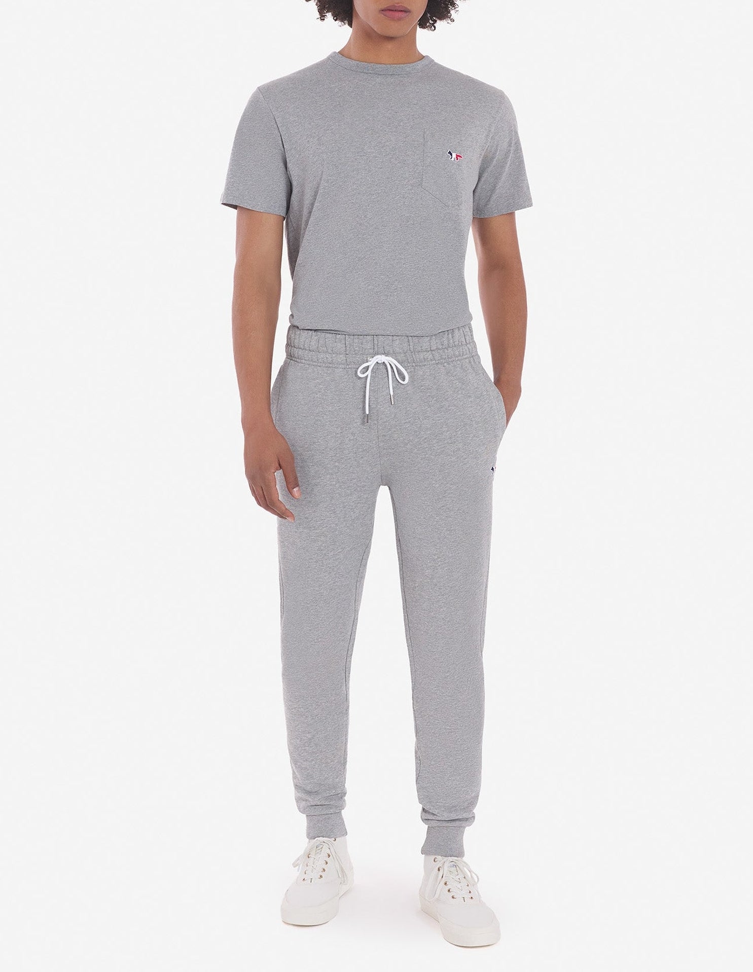 Track trousers with side slash pockets - Grey melange