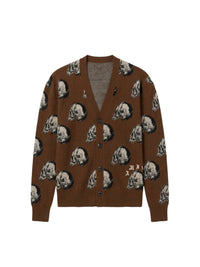 WES LANG REPEAT SKULL CARDIGAN